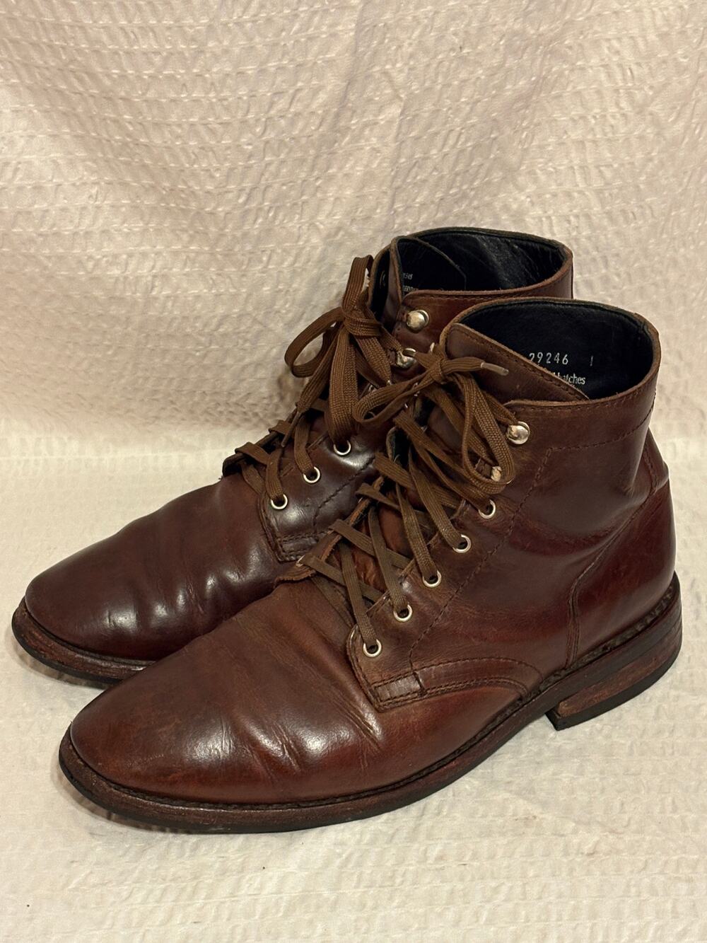 Thursday Boots President Handmade USA Brown Leather Lace Up Mens Boots Size 10.5